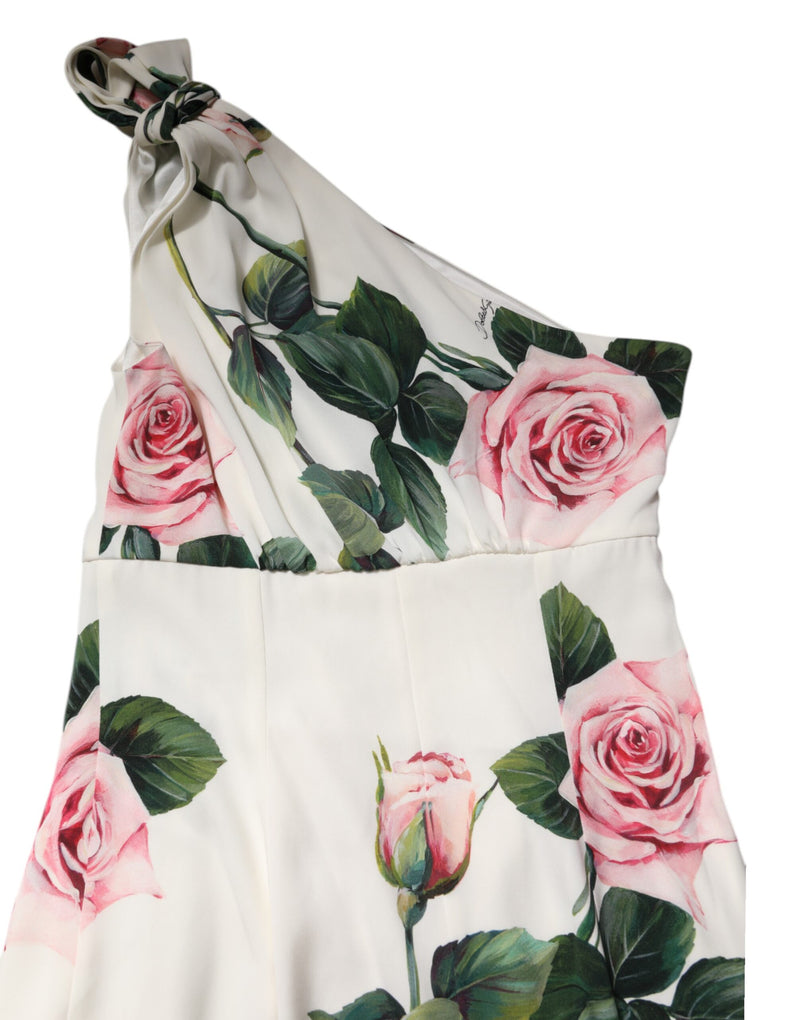 Robe Midi Sheath Blanche à Fleurs Dolce & Gabbana