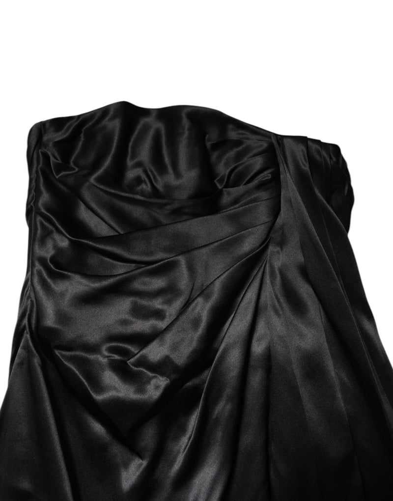Robe Mini A-Line Sans Manches Noire Dolce & Gabbana
