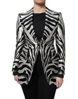 Dolce & Gabbana Black and White Zebra Blazer Jacket
