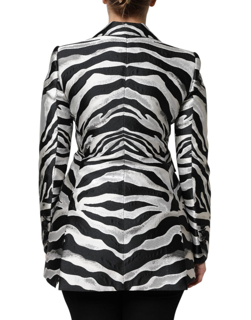 Dolce & Gabbana Black White Zebra Blazer Jacket
