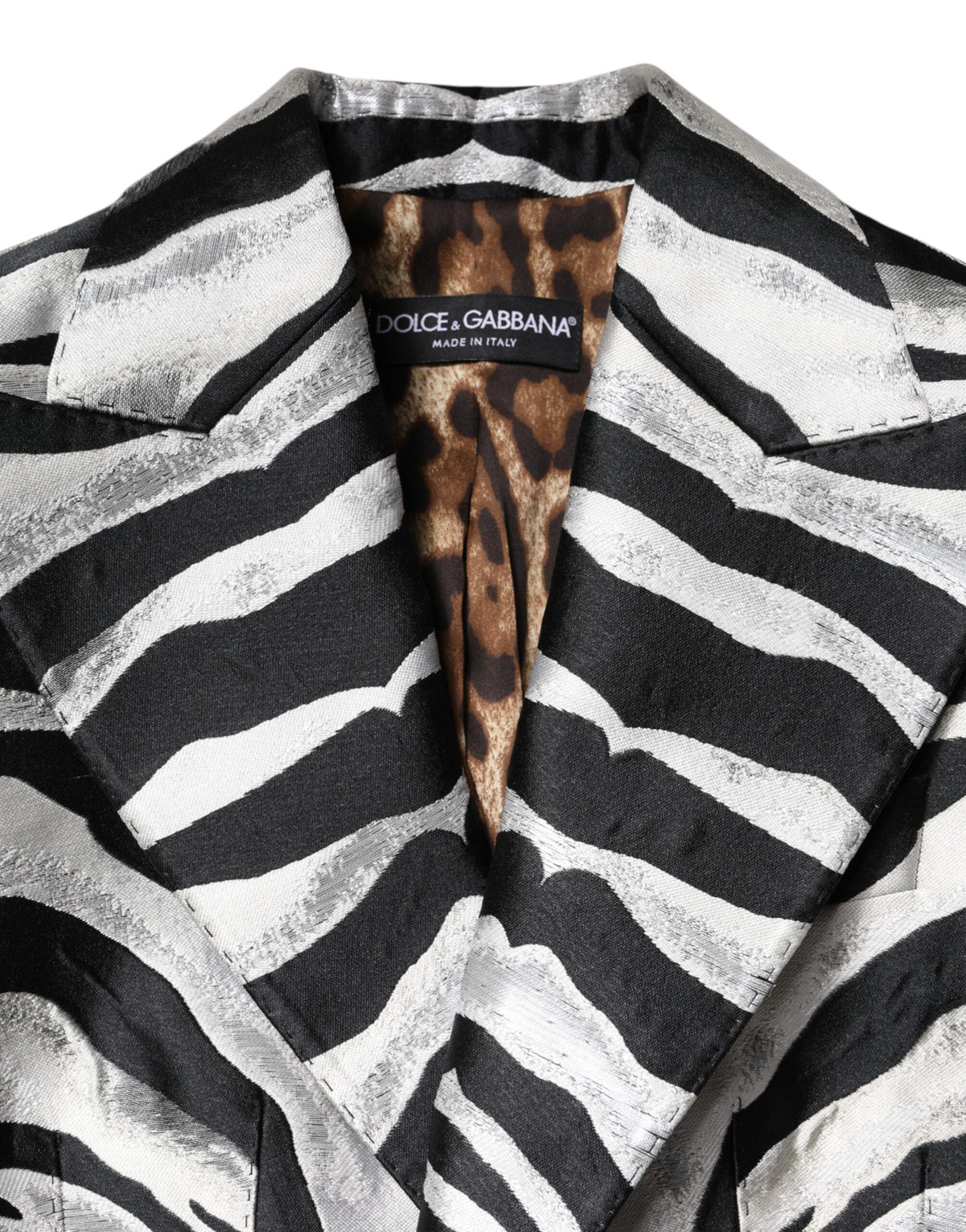 Dolce & Gabbana Black and White Zebra Blazer Jacket