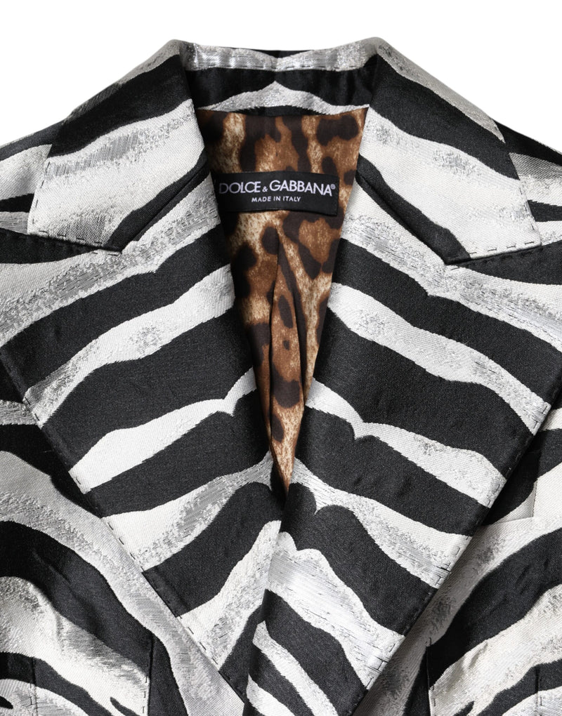 Dolce & Gabbana Black White Zebra Blazer Jacket