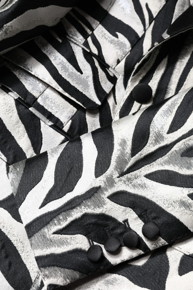 Dolce & Gabbana Black White Zebra Blazer Jacket