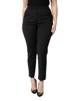 Dolce & Gabbana Pantalon Slim Fit Taille Haute Noir