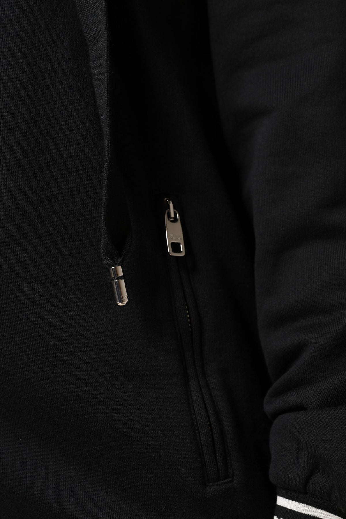 Dolce & Gabbana Sweatshirt à Capuche Zippé Noir en Coton