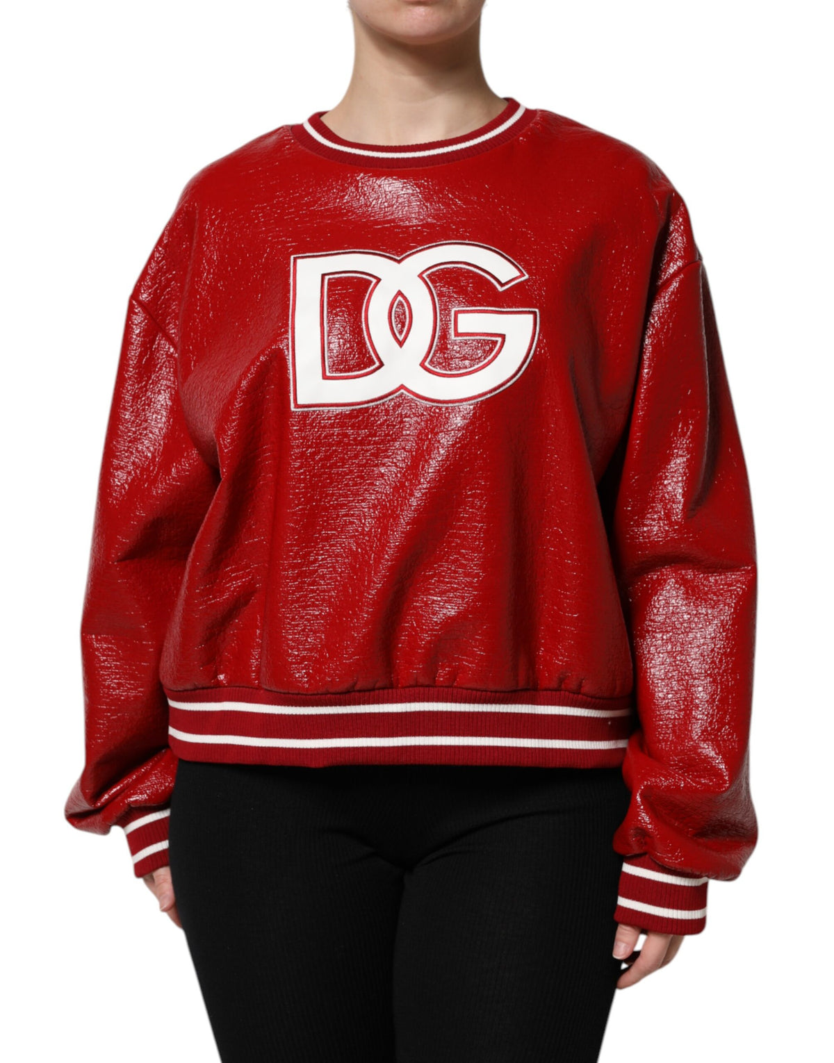Pull en Laine Rouge Dolce & Gabbana avec Broderie DGLogo