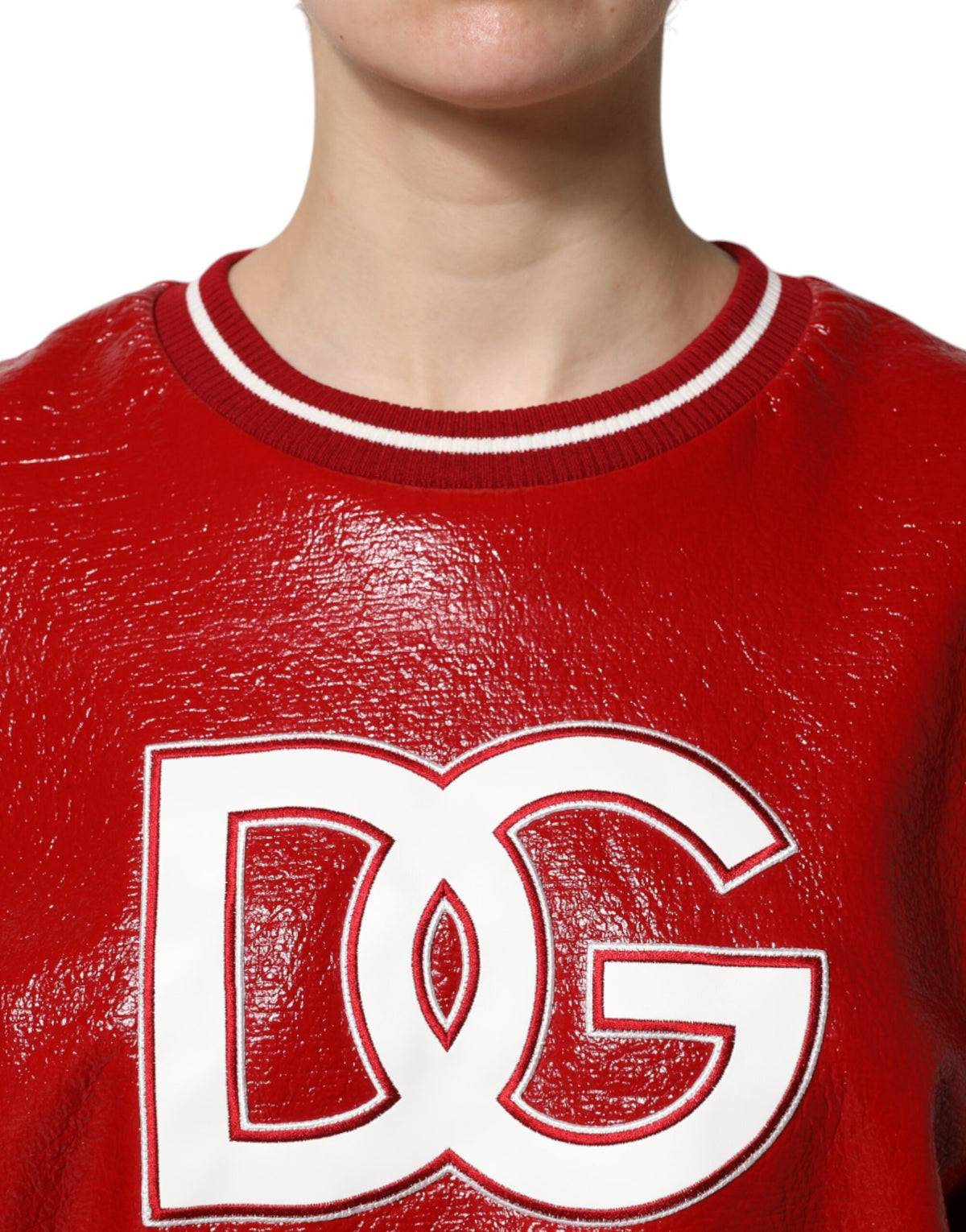 Pull en Laine Rouge Dolce & Gabbana avec Broderie DGLogo