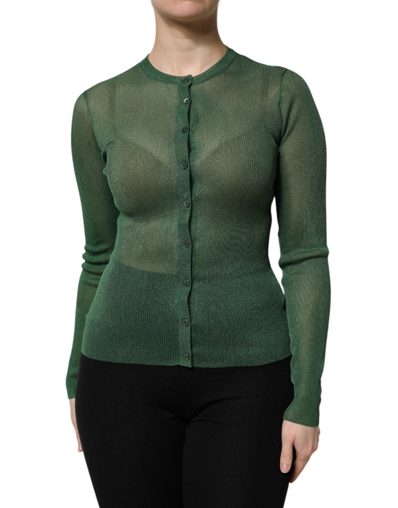 Dolce & Gabbana Cardigan Vert à Manches Longues - THS90399-40