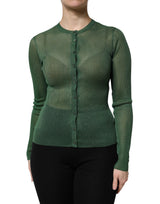 Dolce & Gabbana Cardigan Vert à Manches Longues - THS90399-40