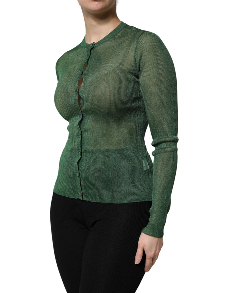 Dolce & Gabbana Cardigan Vert à Manches Longues - THS90399-40