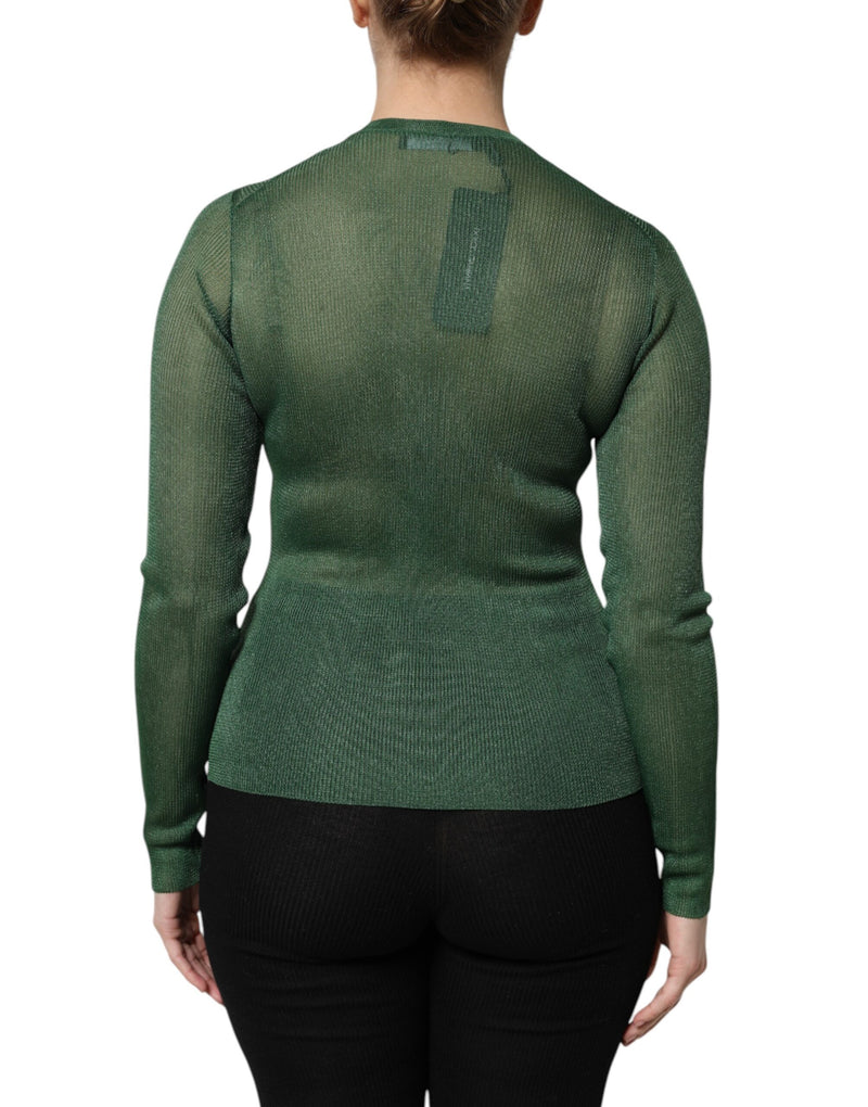 Dolce & Gabbana Cardigan Vert à Manches Longues - THS90399-40