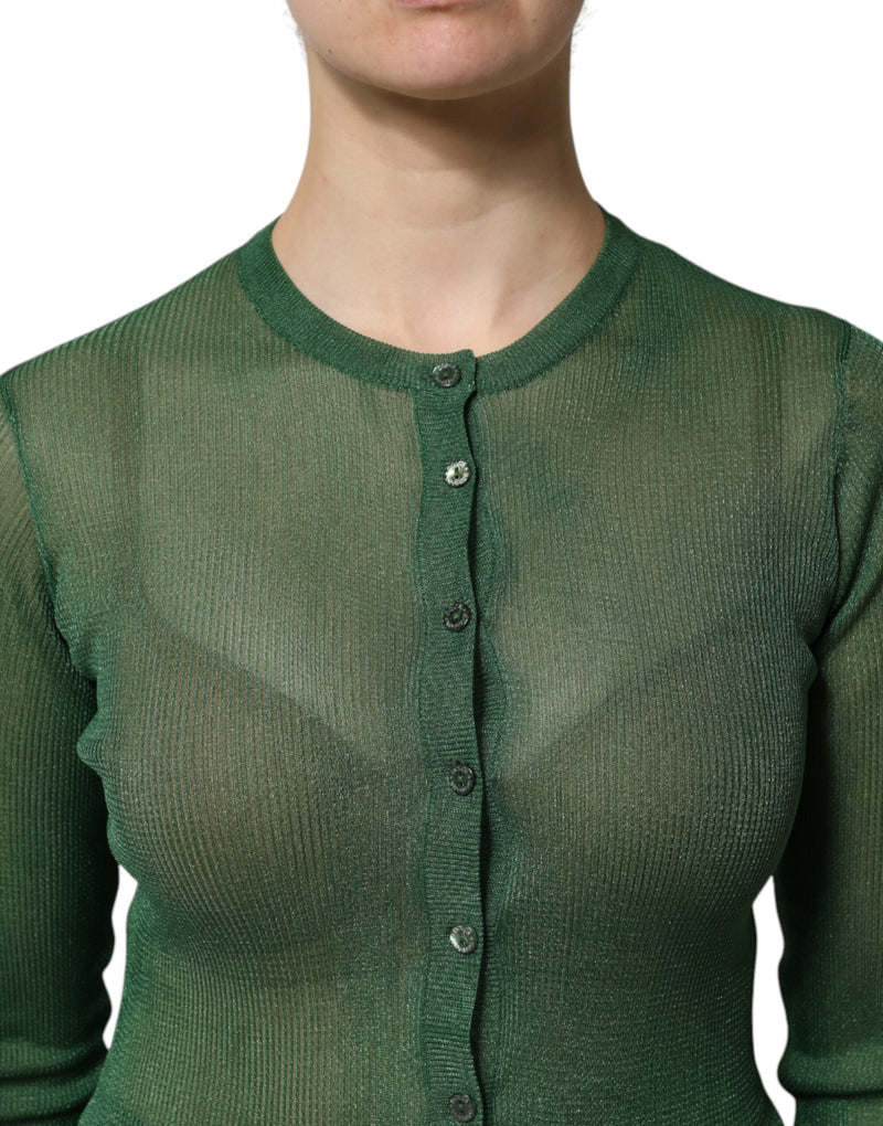 Dolce & Gabbana Cardigan Vert à Manches Longues - THS90399-40