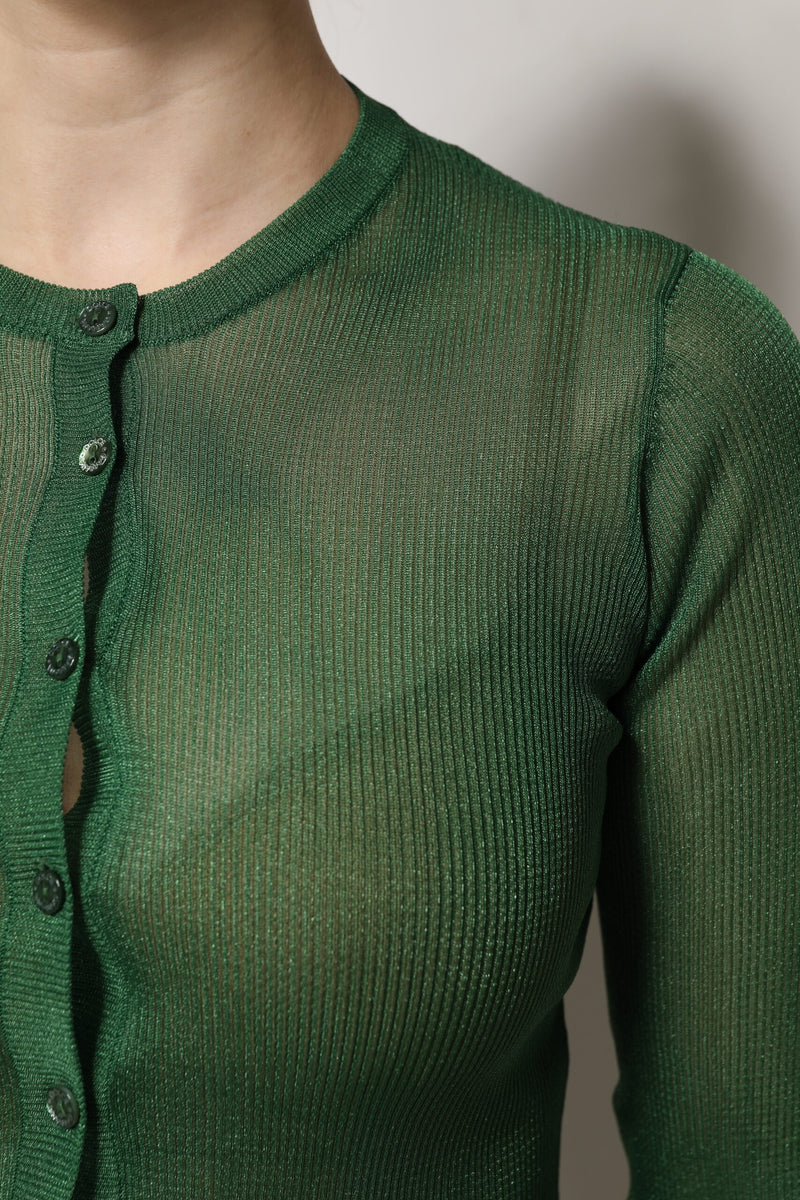 Dolce & Gabbana Cardigan Vert à Manches Longues - THS90399-40