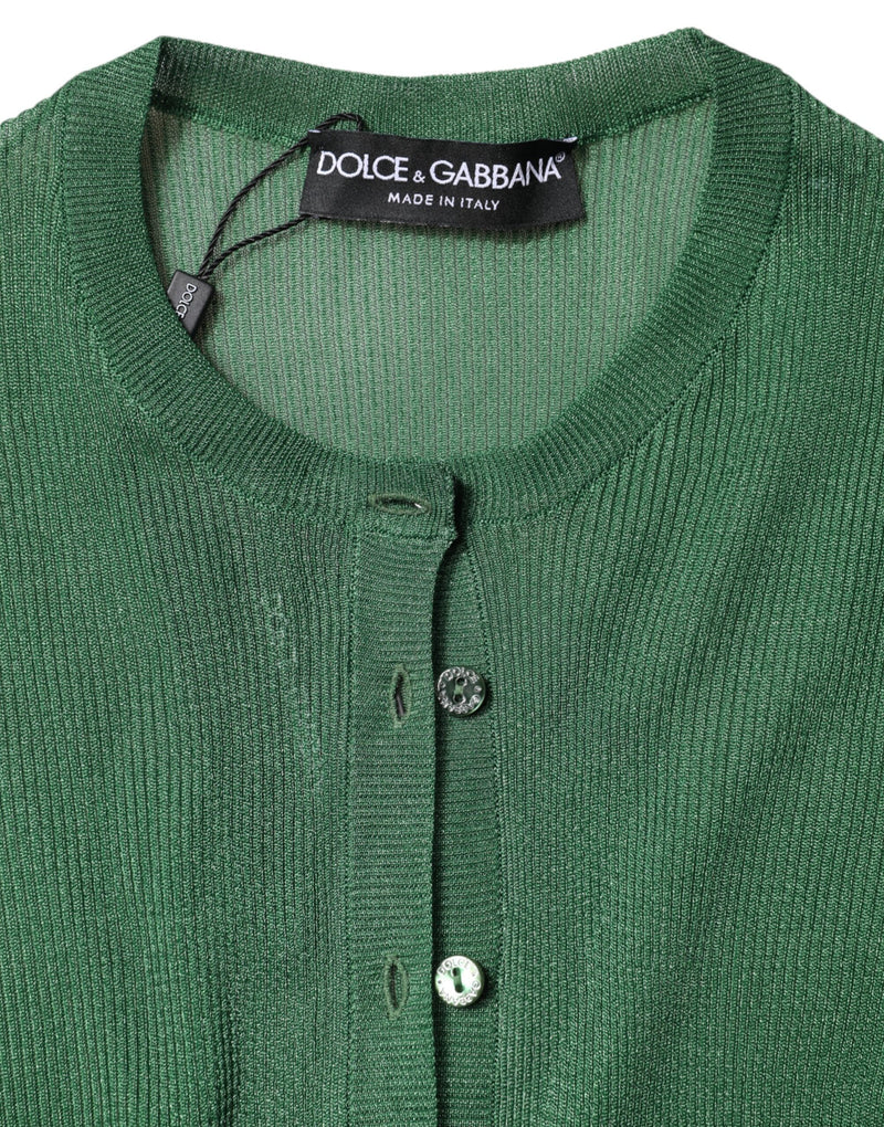 Dolce & Gabbana Cardigan Vert à Manches Longues - THS90399-40