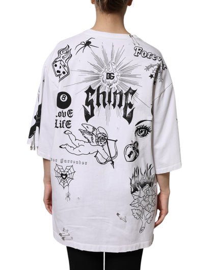 Dolce & Gabbana White Cotton DG BLESSED Printed T-shirt