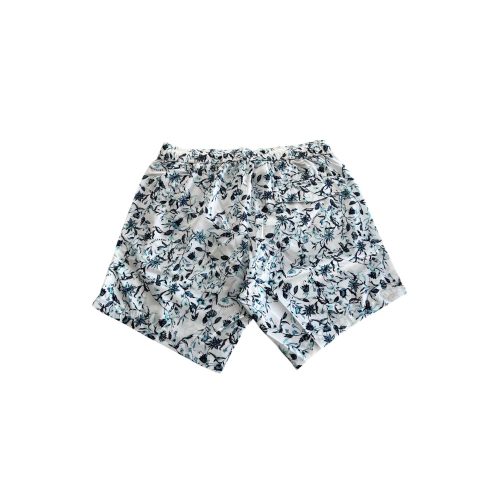 Trussardi Beachwear Men's Swim Shorts - White Polyester