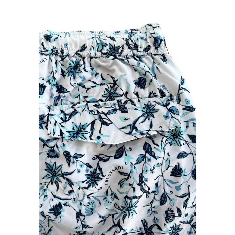 Trussardi Beachwear Men's Swim Shorts - White Polyester