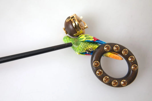 Boucles d'oreilles Dolce & Gabbana en bois et cristal multicolores