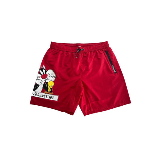 Short de bain pour homme en polyester rouge Iceberg