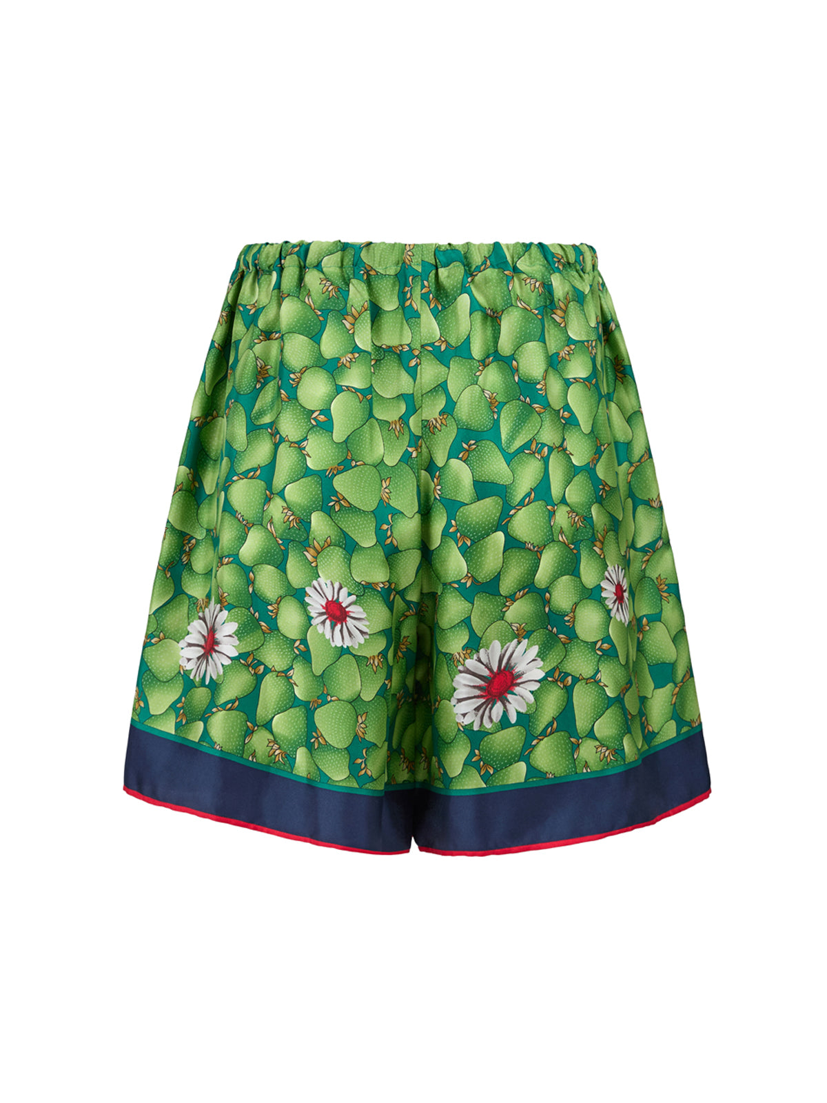 Gucci Green Flower Printed Silk Shorts - Model 744904ZAODT3010