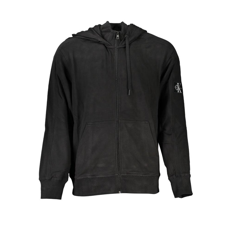 Pull en coton noir pour homme Calvin Klein avec capuche et poches