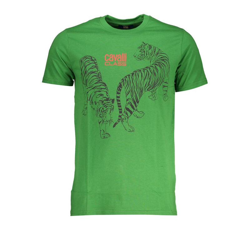 Cavalli Class Groen Katoenen T-Shirt