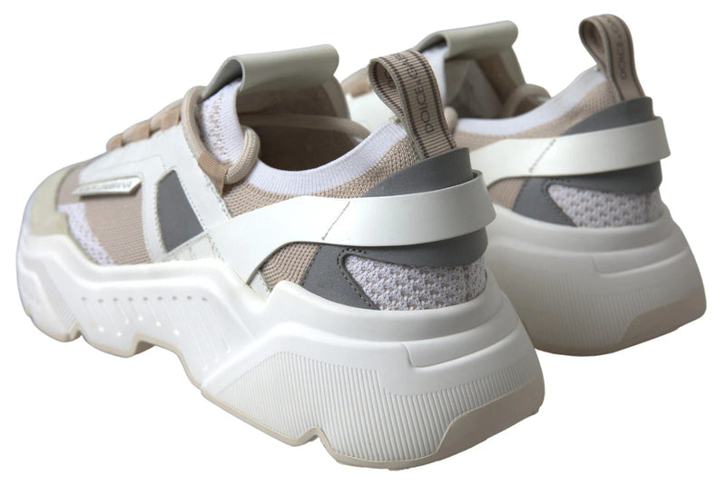 Dolce & Gabbana DAYMASTER Sneakers en cuir blanc et beige