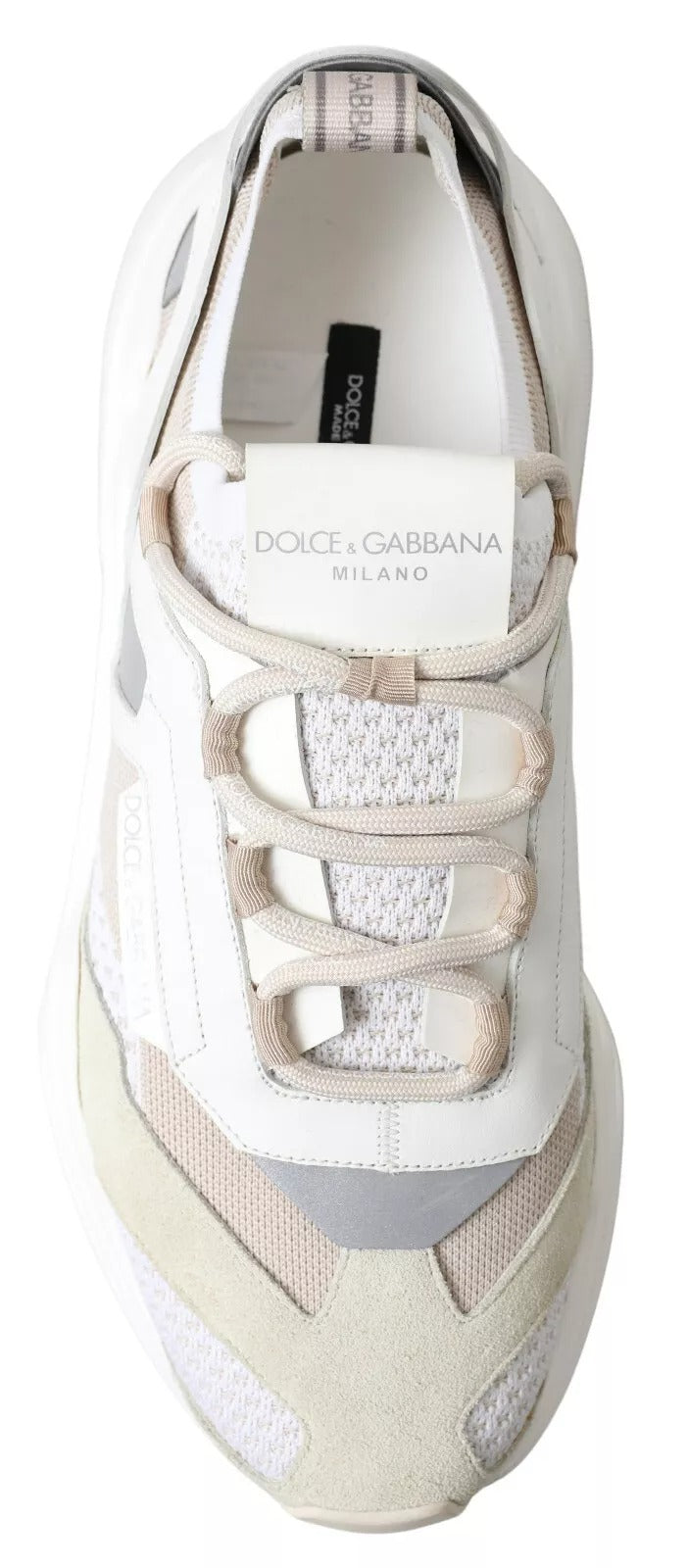 Dolce & Gabbana DAYMASTER Sneakers en cuir blanc et beige