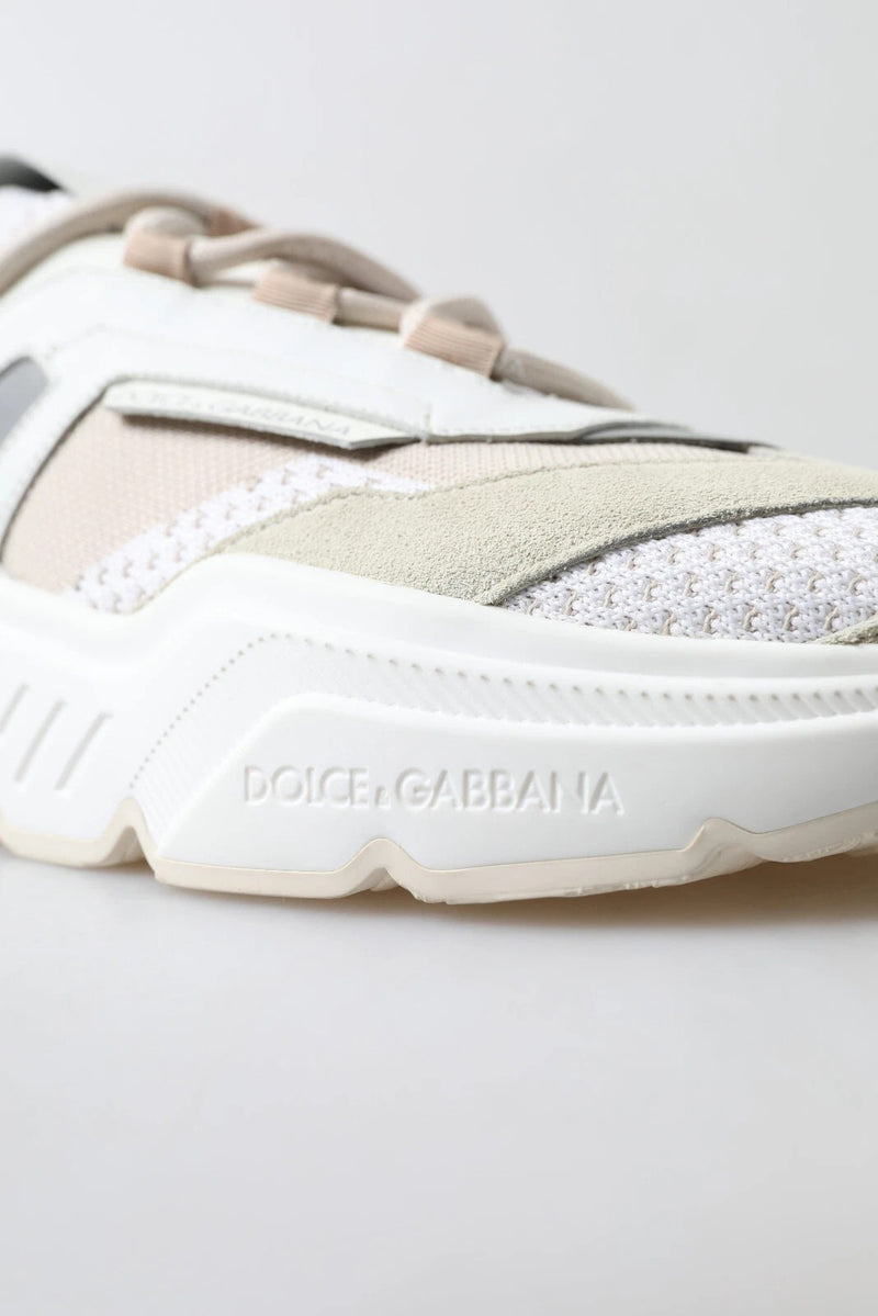 Dolce & Gabbana DAYMASTER Sneakers en cuir blanc et beige
