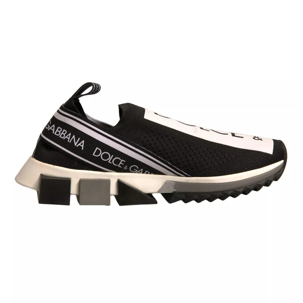 Dolce & Gabbana Black White Slip On Sorrento Sneakers