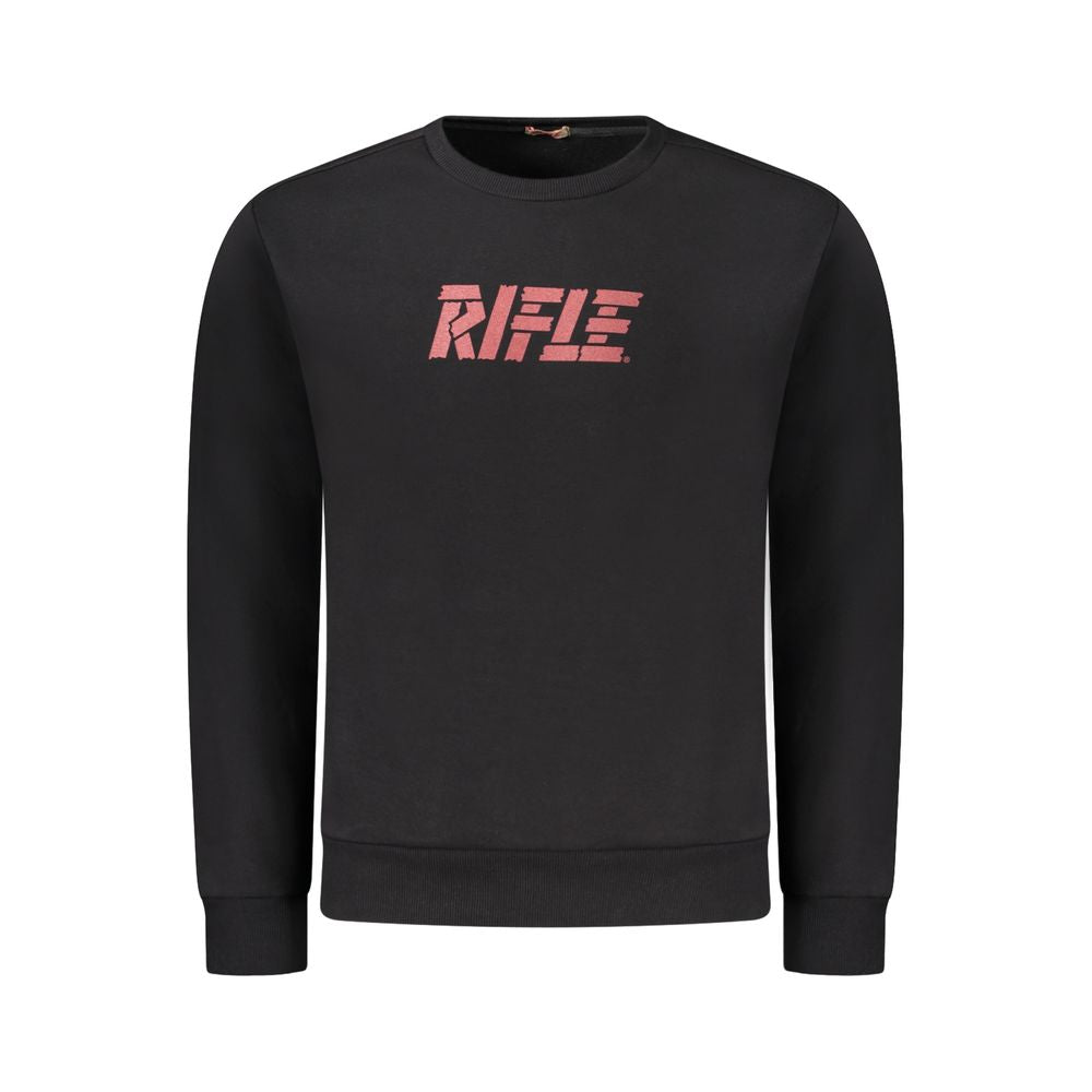 Pull ras du cou en coton noir Rifle pour homme