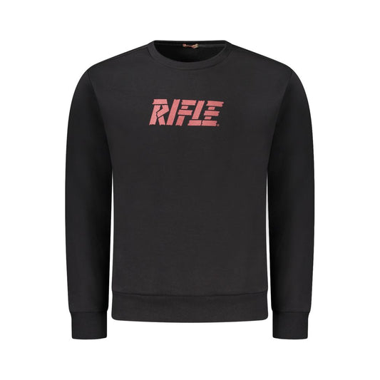 Rifle Black Cotton Heren Ronde Hals Trui