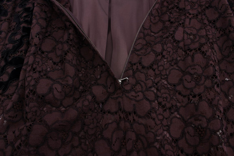 Robe Maxi Ricamo en Dentelle Fleurie Violette de Dolce &amp; Gabbana