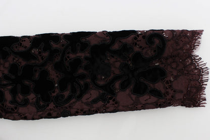 Robe Maxi Ricamo en Dentelle Fleurie Violette de Dolce & Gabbana