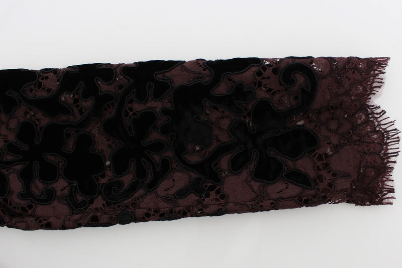 Robe Maxi Ricamo en Dentelle Fleurie Violette de Dolce &amp; Gabbana