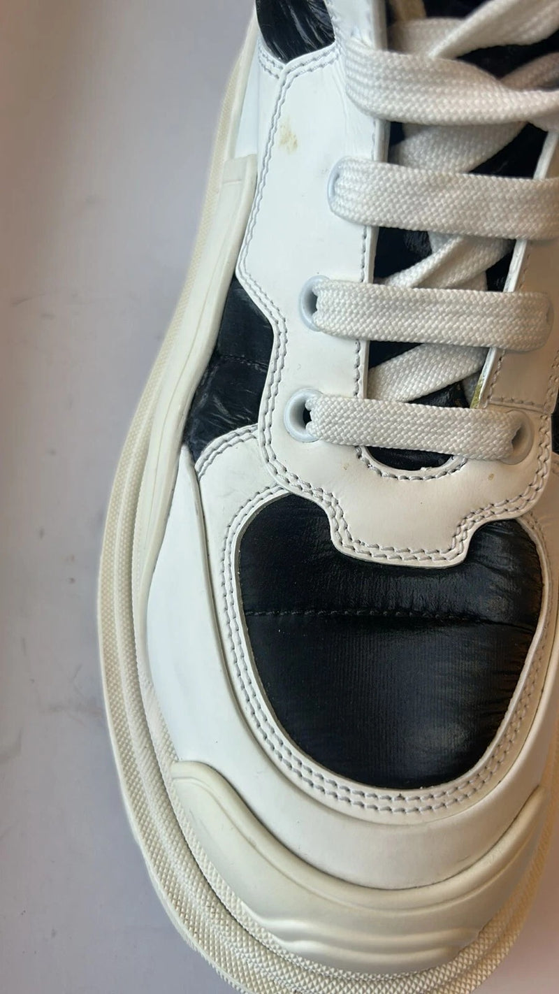 Dolce & Gabbana White Padded Mid Calf Lace Up Boots