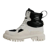 Dolce & Gabbana White Padded Mid Calf Lace Up Boots