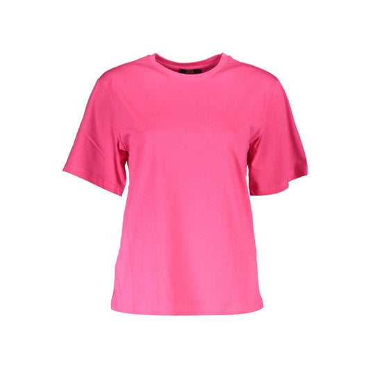 T-shirt femme en coton rose Cavalli Class