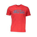 T-shirt homme en coton rouge Cavalli Class