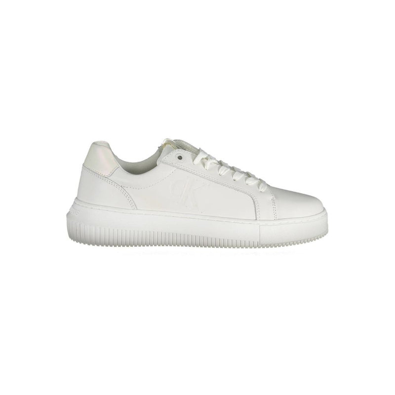 Calvin Klein White Leather Women Sneaker - Stylish & Comfortable