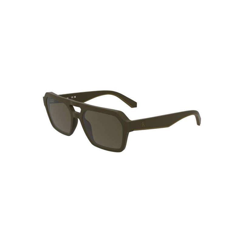 Lunettes de soleil pour homme Calvin Klein en tissu bio-sourcé brun