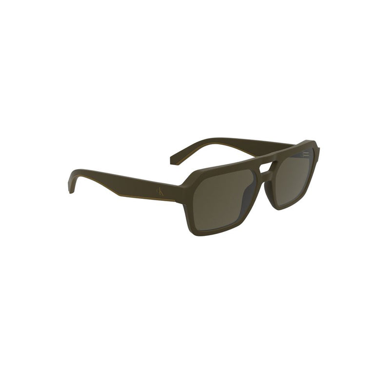 Lunettes de soleil pour homme Calvin Klein en tissu bio-sourcé brun