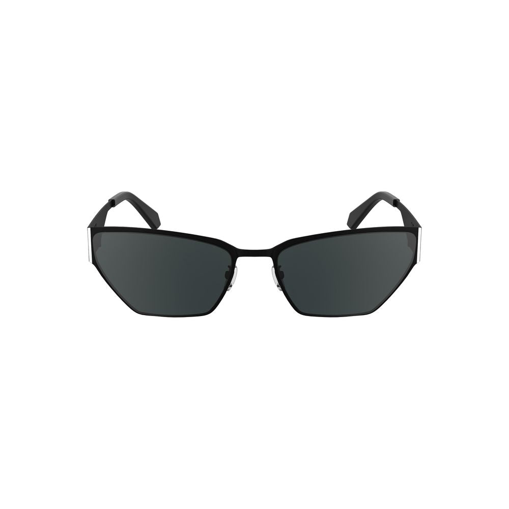 Lunettes de soleil Calvin Klein Black Metal Cat-Eye pour femmes