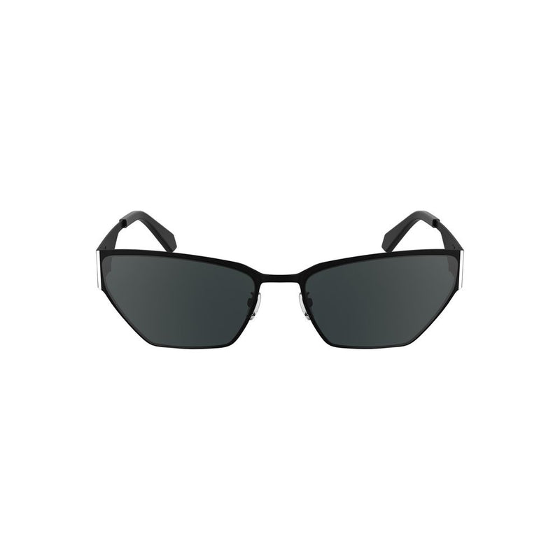 Lunettes de soleil Calvin Klein Black Metal Cat-Eye pour femmes