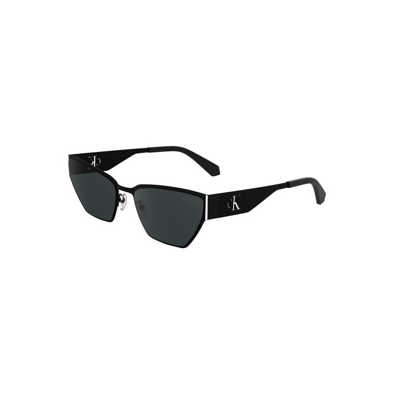 Lunettes de soleil Calvin Klein Black Metal Cat-Eye pour femmes