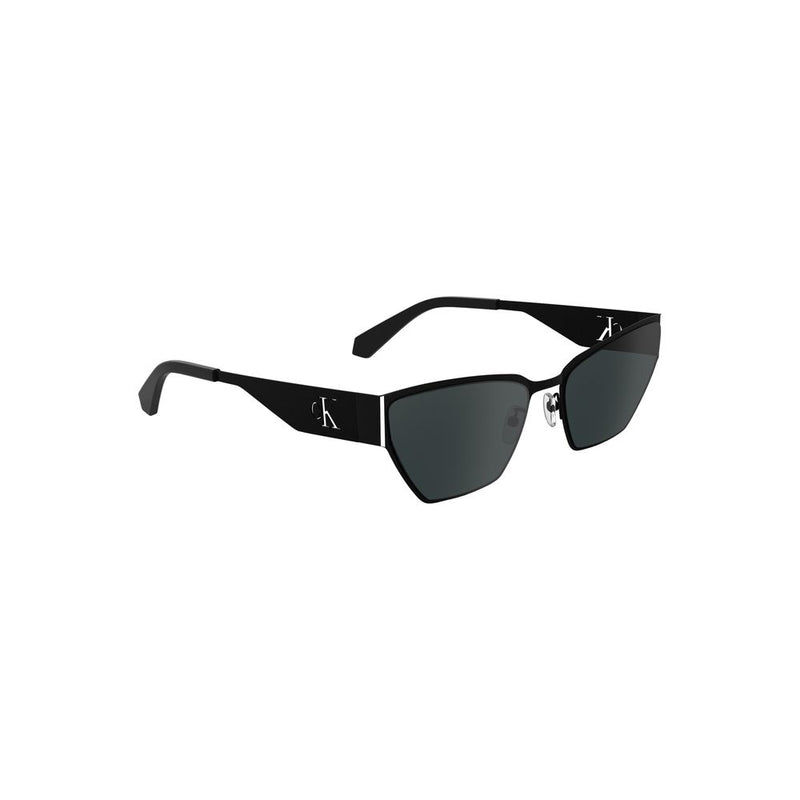 Lunettes de soleil Calvin Klein Black Metal Cat-Eye pour femmes