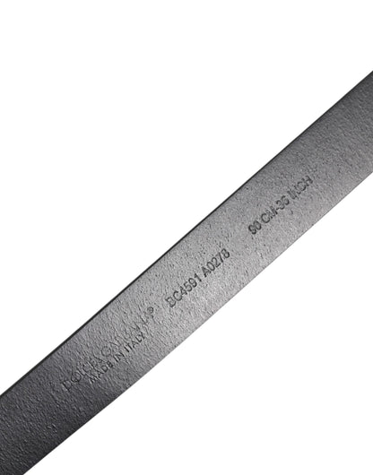 Dolce & Gabbana Bruine Leren Riem met Rechthoekige Gesp en Goudkleurige Gesp