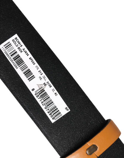 Dolce & Gabbana bruine leren gesp DG-logo reliëfriem