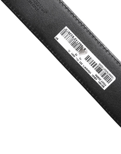 Dolce & Gabbana witte zwarte leren Zebra DG kristal gesp riem