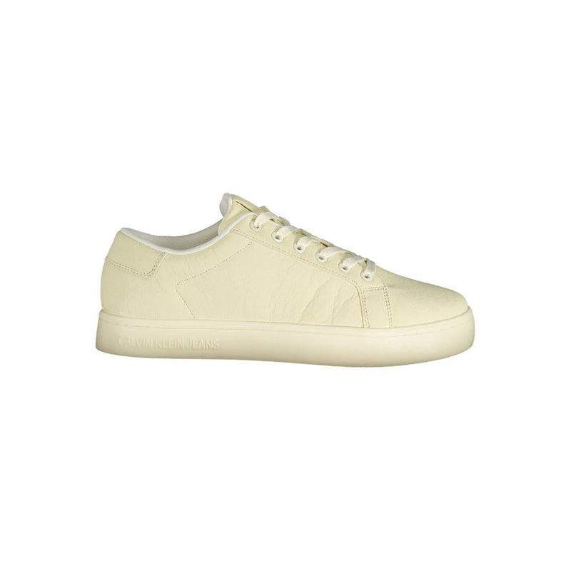 Calvin Klein White Polyester Men Sneaker - Élégant et Confortable